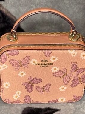 Coach Box Crossbody with Butterfly Print